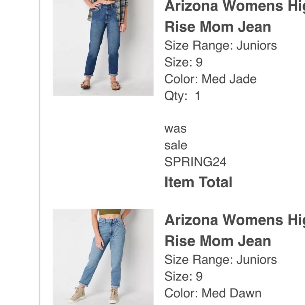 Arizona Jean Company Women's High Rise Jeans - Medium Blue